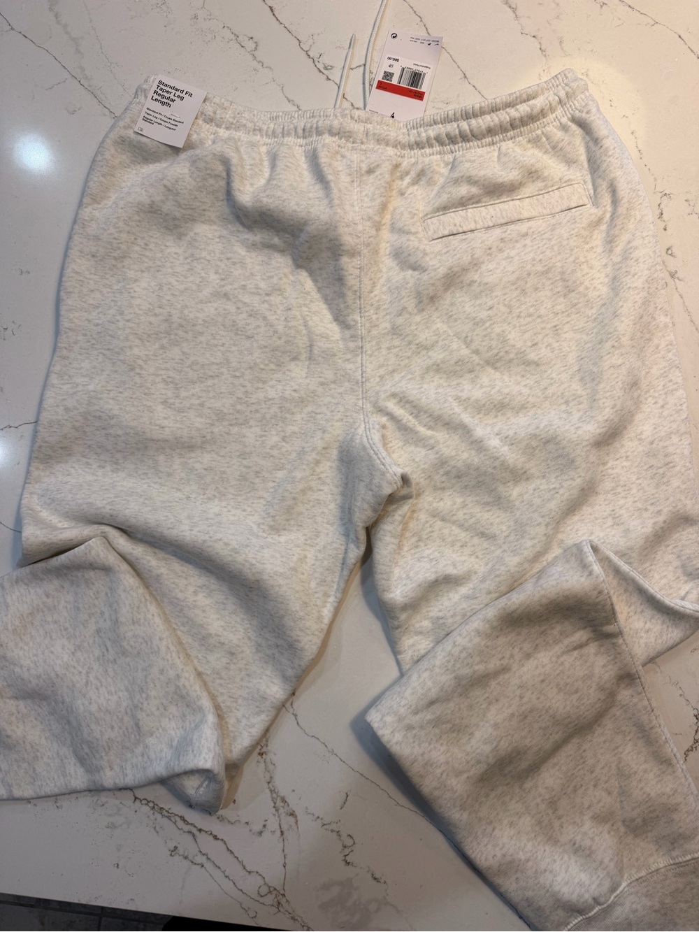 NWT Nike Standard Fit Taper Leg Feather Gray/White w/Drawstring Size Large